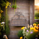 Blumenkasten POZULI Metall Blumenwandkorb H/B/T 41/50/19 cm Eisen, dunkelrostfarben patiniert zur Befestigung an der Außenwand Wandhalterung länglich rechteckig