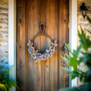 Osterkranz Türkranz mit blauen Blumen und Blättern Filz fairtrade weich 25cm Durchmesser mit Schlaufe leicht unzerbrechlich