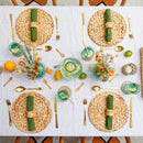 1 Stück Tischset Platzset aus Wasserhyazinthe rund Naturprodukt Küche Esstisch unbehandelt 30cm Durchmesser beige