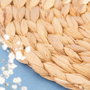 1 Stück Tischset Platzset aus Wasserhyazinthe rund Naturprodukt Küche Esstisch unbehandelt 30cm Durchmesser beige