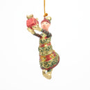 Kleiner Gabenträger Wichtel mit Geschenk mini Weihnachten Deko Hänger Christbaumschmuck 8 cm grün-rot-gold