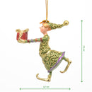 Kleiner Gabenträger Wichtel mit Geschenk mini Weihnachten Deko Hänger Christbaumschmuck 8 cm grün-lila