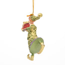 Kleiner Gabenträger Wichtel mit Geschenk mini Weihnachten Deko Hänger Christbaumschmuck 8 cm grün-lila