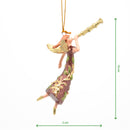 Kleiner Engel mit Flöte Musikengel mini Weihnachten Deko Hänger Christbaumschmuck 8 cm weinrot