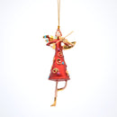 Kleiner Engel mit Geige Musikant mini Weihnachten Deko Hänger Christbaumschmuck 9 cm rot gold