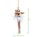 Christbaumschmuck Figur Engel rot-gold mit Geschenken und Federrock Anhänger Weihnachten Baumschmuck 13,5cm