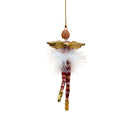 Christbaumschmuck Figur Engel rot-gold-weiß mit Herz und Federrock Anhänger Ornament Weihnachten Baumschmuck 14cm