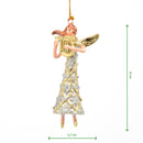 Kleiner Engel mit Harfe Musikengel mini Weihnachten Deko Hänger Christbaumschmuck 8 cm silber-gold