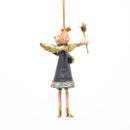 Kleiner Engel mit Geschenken und Stern mini Weihnachten Deko Hänger Christbaumschmuck 8 cm blau-grün