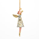 Kleiner Engel mit Fanfare mini Weihnachten Deko Hänger Christbaumschmuck 8 cm silber gold