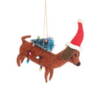 Christbaumschmuck Deko Hänger Filz Dackel Dachshund braun rot weich B/H: 13cm/12,5cm leicht Weihnachten