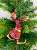 Christbaumschmuck Figur Wesir Geschenk Hänger Baumschmuck rot-pink 13 cm