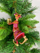 Christbaumschmuck Figur Wesir Geschenk Hänger Baumschmuck rot-pink 13 cm