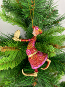 Christbaumschmuck Figur Wesir Geschenk Hänger Baumschmuck rot-pink 13 cm