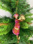 Christbaumschmuck Figur Wesir Geschenk Hänger Baumschmuck rot-pink 13 cm