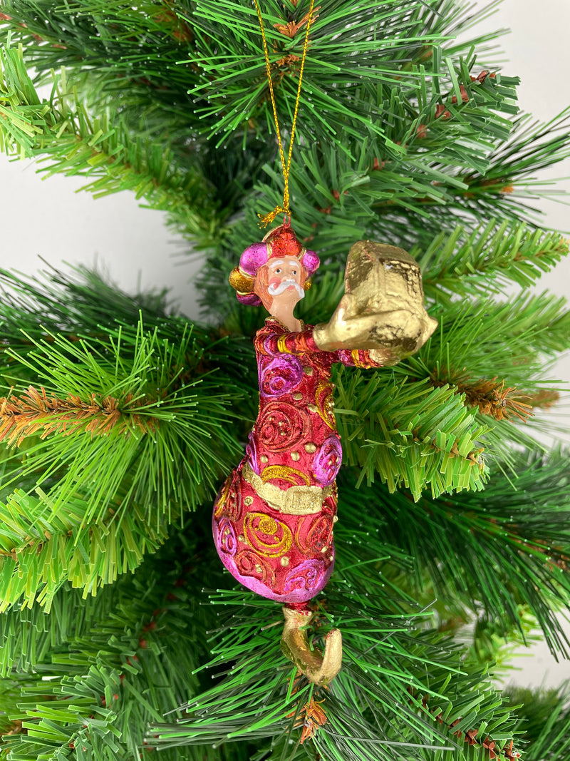 Christbaumschmuck Figur Wesir Geschenk Hänger Baumschmuck rot-pink 13 cm