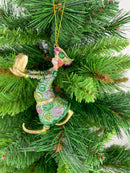 Christbaumschmuck Figur Wesir Geschenk Hänger Baumschmuck grün-rosa-gold 13 cm