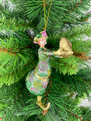 Christbaumschmuck Figur Wesir Geschenk Hänger Baumschmuck grün-rosa-gold 13 cm