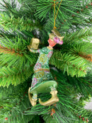 Christbaumschmuck Figur Wesir Geschenk Hänger Baumschmuck grün-rosa-gold 13 cm