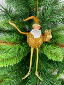 Christbaumschmuck Figur Weihnachtsmann Hänger Baumschmuck gold 18 cm