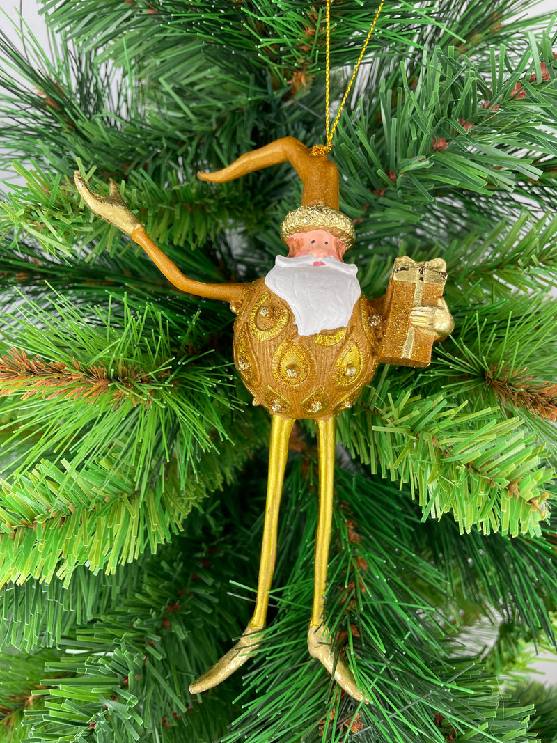 Christbaumschmuck Figur Weihnachtsmann Hänger Baumschmuck gold 18 cm