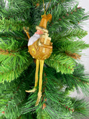 Christbaumschmuck Figur Weihnachtsmann Hänger Baumschmuck gold 18 cm