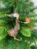 Christbaumschmuck Figur Gabenträger Hänger Baumschmuck braun-gold 13 cm