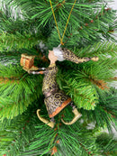 Christbaumschmuck Figur Gabenträger Hänger Baumschmuck braun-gold 13 cm