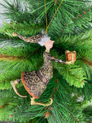 Christbaumschmuck Figur Gabenträger Hänger Baumschmuck braun-gold 13 cm