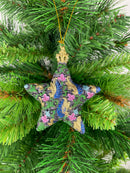 Christbaumschmuck Baumschmuck Stern Weihnachtsbaum Weihnachten Hänger Ranken dunkelblau 9cm