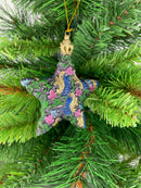 Christbaumschmuck Baumschmuck Stern Weihnachtsbaum Weihnachten Hänger Ranken dunkelblau 9cm