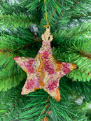 Christbaumschmuck Baumschmuck Stern Weihnachtsbaum Weihnachten Hänger Ranken altrosa gold 9cm