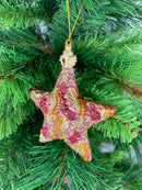 Christbaumschmuck Baumschmuck Stern Weihnachtsbaum Weihnachten Hänger Ranken altrosa gold 9cm