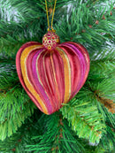 Figur Deko Herz breit rot-gestreift Hänger Ostern Frühling Weihnachten