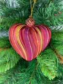 Figur Deko Herz breit rot-gestreift Hänger Ostern Frühling Weihnachten