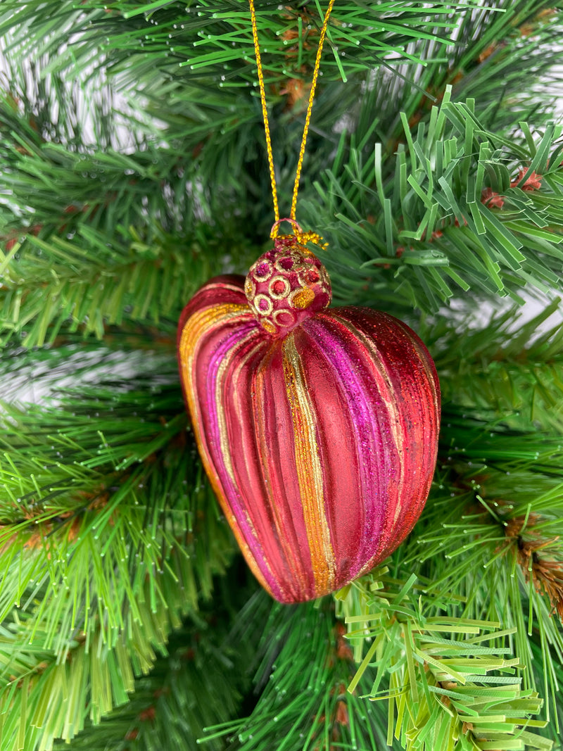 Figur Deko Herz breit rot-gestreift Hänger Ostern Frühling Weihnachten