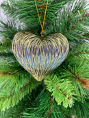 Figur Deko Herz blau-gold 8,5cm breit Hänger Ostern Frühling Weihnachten