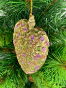 Hänger Christbaumschmuck Figur Deko Herz breit gold Ranken Weihnachten Handarbeit 10,5cm hoch