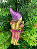Hänger Baumschmuck Figur Gartenzwerg mit Säckchen Ostern Frühling Weihnachten 11 cm