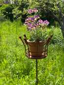 Kerzenhalter Blumenhalter "Krone" in 3 Höhen aus Metall mit Edelrost Leuchtfeuer  Gartendeko