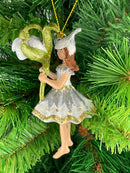 Figur Blumenkind Blumenmädchen Baumschmuck Elfe weiß Ostern Frühling Weihnachten