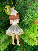 Figur Blumenkind Blumenmädchen Baumschmuck Elfe weiß Ostern Frühling Weihnachten