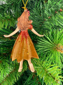 Figur Blumenkind Blumenmädchen Baumschmuck Elfe kupfer Ostern Frühling Weihnachten