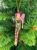 Figur Elfe Fee lila-pink-grün 12cm Schmetterling Ostern Frühling Weihnachten  Hänger Baumschmuck