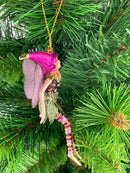 Figur Elfe Fee lila-pink-grün 12cm Schmetterling Ostern Frühling Weihnachten  Hänger Baumschmuck