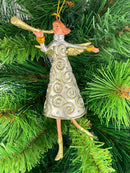 Christbaumschmuck Figur Engel mit Fanfare silber gold Hänger Baumschmuck 15cm