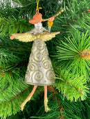 Christbaumschmuck Figur Engel mit Fanfare silber gold Hänger Baumschmuck 15cm