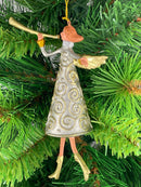 Christbaumschmuck Figur Engel mit Fanfare silber gold Hänger Baumschmuck 15cm