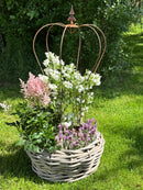 Rankgitter Rankhilfe Staudenhalter rund mit Drahtkrone Metall mit Edelrost 113cm hoch