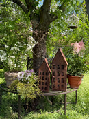 Gartendeko Haus in 3 Größen Laterne Gartenlicht zum Stellen Metall Rost Deko